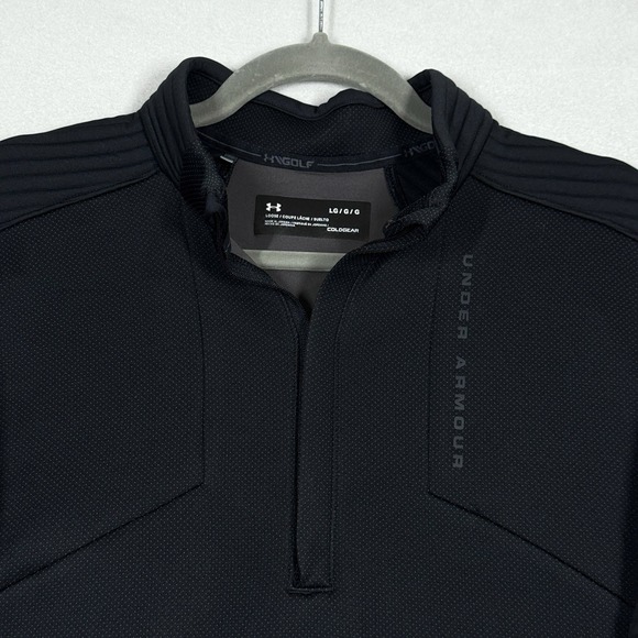 Under Armour Storm Jacket Mens Large Daytona 1/2 Zip Golf Pullover Black UA - Picture 2 of 11